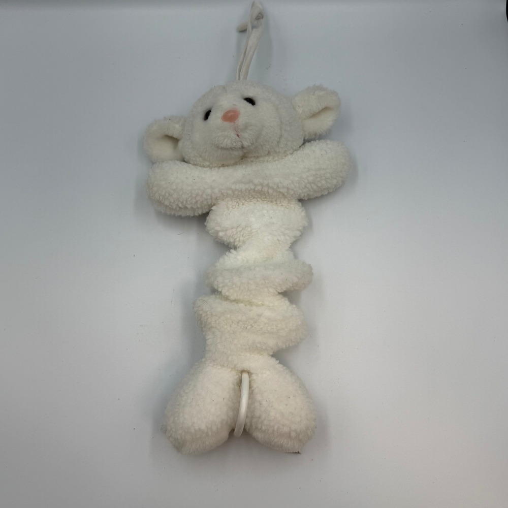Prestige Toy Corp Musical Lamb Spiral Crib Stroller Toy White Sherpa PF-1